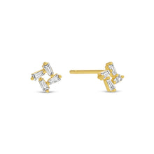 Load image into Gallery viewer, Baguette Cluster Stud Earrings
