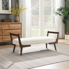 Load image into Gallery viewer, Mid-Century Bench With Wood Legs [Online Only]
