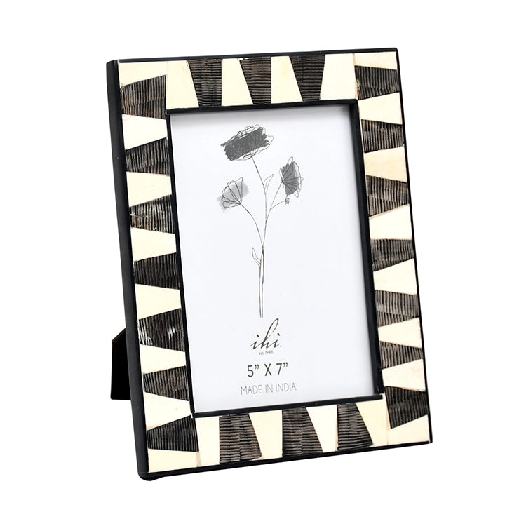Black Fish Horn & Bone Photo Frame 5x7