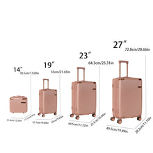 Load image into Gallery viewer, Rose Gold 4-Piece Hard ABS Luggage Set with 360° Dual Rotating Wheels [Online Only]
