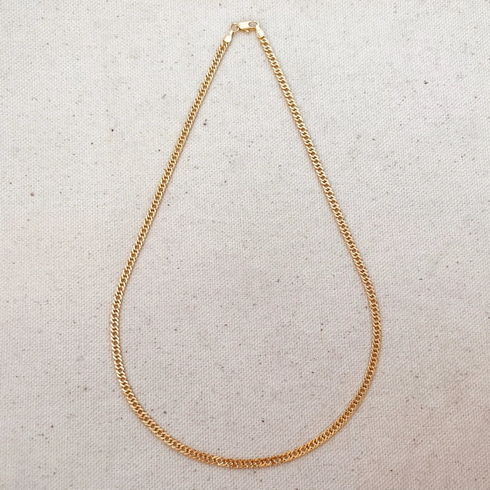 18k Gold Filled Double Curb Cuban Chain