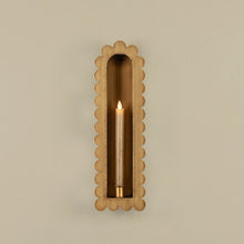 Load image into Gallery viewer, Gold Scalloped Taper Candle Wall Sconce

