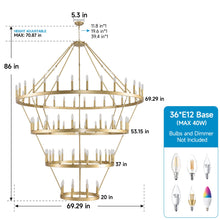 Load image into Gallery viewer, 3-Tier Wagon Wheel Chandelier [Online Only]

