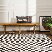 Load image into Gallery viewer, Lajos Black &amp; White Checkered Plush Rug [Online Only]
