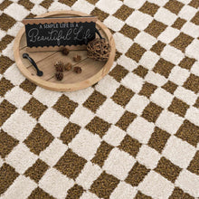 Load image into Gallery viewer, Lajos Brown Checkered Shag Rug [Online Only]
