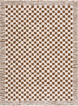 Load image into Gallery viewer, Leryn Brown Checkered Plush Rug [Online Only]
