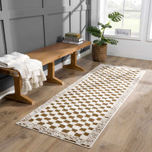 Load image into Gallery viewer, Leryn Brown Checkered Plush Rug [Online Only]
