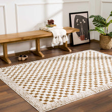 Load image into Gallery viewer, Leryn Brown Checkered Plush Rug [Online Only]
