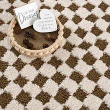 Load image into Gallery viewer, Leryn Brown Checkered Plush Rug [Online Only]
