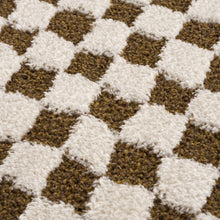 Load image into Gallery viewer, Leryn Brown Checkered Plush Rug [Online Only]
