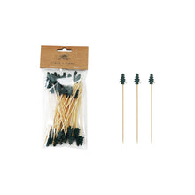 Load image into Gallery viewer, Bamboo Single Use Skewers with Tree Shaped Handles, Set of 50
