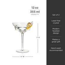 Load image into Gallery viewer, Seneca Faceted Crystal Martini Glasses Set of 2 (Online Only)
