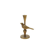 Load image into Gallery viewer, Cast Iron Bird Taper Holder with Antique Gold Finish
