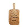 Holiday Rubberwood Cheese/Cutting Board with Handle & Laser Etching