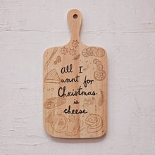 Load image into Gallery viewer, Holiday Rubberwood Cheese/Cutting Board with Handle &amp; Laser Etching
