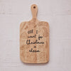 Holiday Rubberwood Cheese/Cutting Board with Handle & Laser Etching