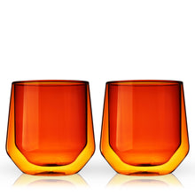 Load image into Gallery viewer, Aurora Double-Walled Tumblers in Amber Set of 2 (Online Only)
