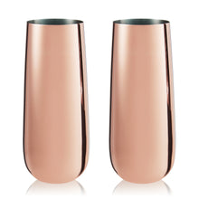 Load image into Gallery viewer, Stainless Steel Stemless Champagne Flutes in Copper Set of 2 (Online Only)
