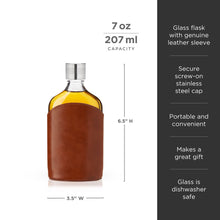 Load image into Gallery viewer, Parker Leather-Wrapped Glass Flask (Online Only)
