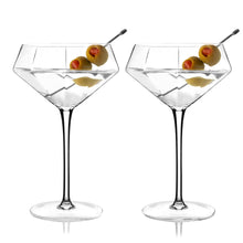 Load image into Gallery viewer, Seneca Diamond Crystal Martini Glasses Set of 2 (Online Only)
