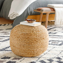 Load image into Gallery viewer, Kaumakani Knitted Jute Round Pouf [Online Only]
