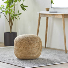 Load image into Gallery viewer, Kaumakani Knitted Jute Round Pouf [Online Only]
