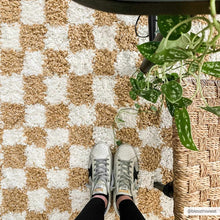 Load image into Gallery viewer, Kieu Mustard &amp; Ivory Checkered Area Rug [Online Only]
