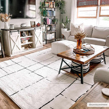 Load image into Gallery viewer, Koume Beige Maze Area Rug [Online Only]
