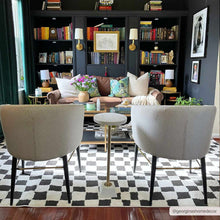Load image into Gallery viewer, Lajos Black &amp; White Checkered Plush Rug [Online Only]
