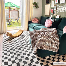 Load image into Gallery viewer, Lajos Black &amp; White Checkered Plush Rug [Online Only]
