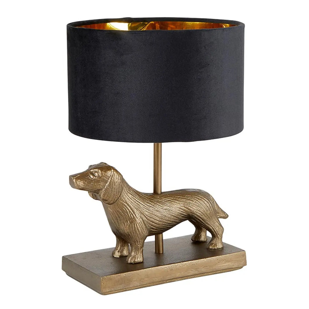 Velvet Iron Dog Lamp