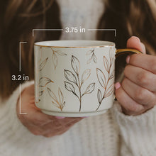 Load image into Gallery viewer, Brown Delft 14 oz Gold Handle Coffee Mug [Online Only]
