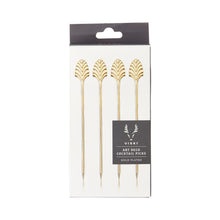 Load image into Gallery viewer, Art Deco Cocktail Picks in Gold Set of 4 (Online Only)
