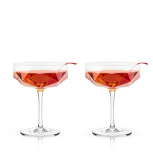Load image into Gallery viewer, Seneca Faceted Coupe Glasses Set of 2 (Online Only)
