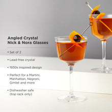 Load image into Gallery viewer, Raye Angled Crystal Nick &amp; Nora Glasses Set of 2 (Online Only)
