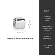 Load image into Gallery viewer, Glacier Rocks Stainless Steel Cube Set of 4 (Online Only)
