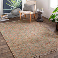 Load image into Gallery viewer, Rice Dusty Sage Fringed Jute Carpet [Online Only]
