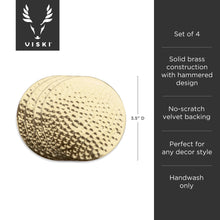 Load image into Gallery viewer, Hammered Brass Coasters Set of 4 (Online Only)
