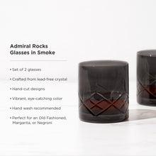 Load image into Gallery viewer, Admiral Crystal Rocks Glasses in Smoke Set of 2 (Online Only)
