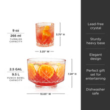 Load image into Gallery viewer, Admiral Crystal Punch Bowl and Tumbler Set (Online Only)
