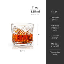 Load image into Gallery viewer, Beau Crystal Lowball Tumblers Set of 4 (Online Only)
