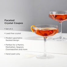 Load image into Gallery viewer, Seneca Faceted Coupe Glasses Set of 2 (Online Only)
