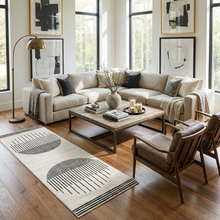 Load image into Gallery viewer, Angus Black &amp; White Geometric Area Rug [Online Only]
