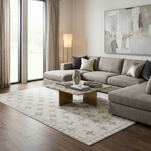 Load image into Gallery viewer, Tigris Swiss Cross Ivory &amp; Gray Area Rug [Online Only]
