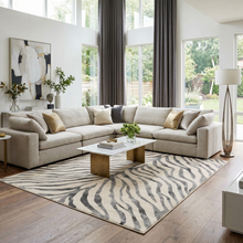 Load image into Gallery viewer, Gray Ecorse Zebra Print Area Rug [Online Only]
