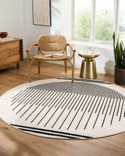 Load image into Gallery viewer, Angus Black &amp; White Geometric Area Rug [Online Only]
