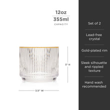 Load image into Gallery viewer, Meridian Crystal Lowball Tumblers Set of 2 (Online Only)
