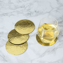 Load image into Gallery viewer, Hammered Brass Coasters Set of 4 (Online Only)

