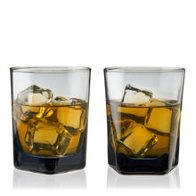 Load image into Gallery viewer, Hexagonal Crystal Double Old Fashioned Glasses in Smoke (Online Only)
