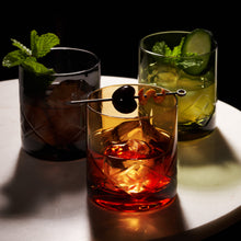 Load image into Gallery viewer, Admiral Crystal Rocks Glasses in Amber Set of 2 (Online Only)
